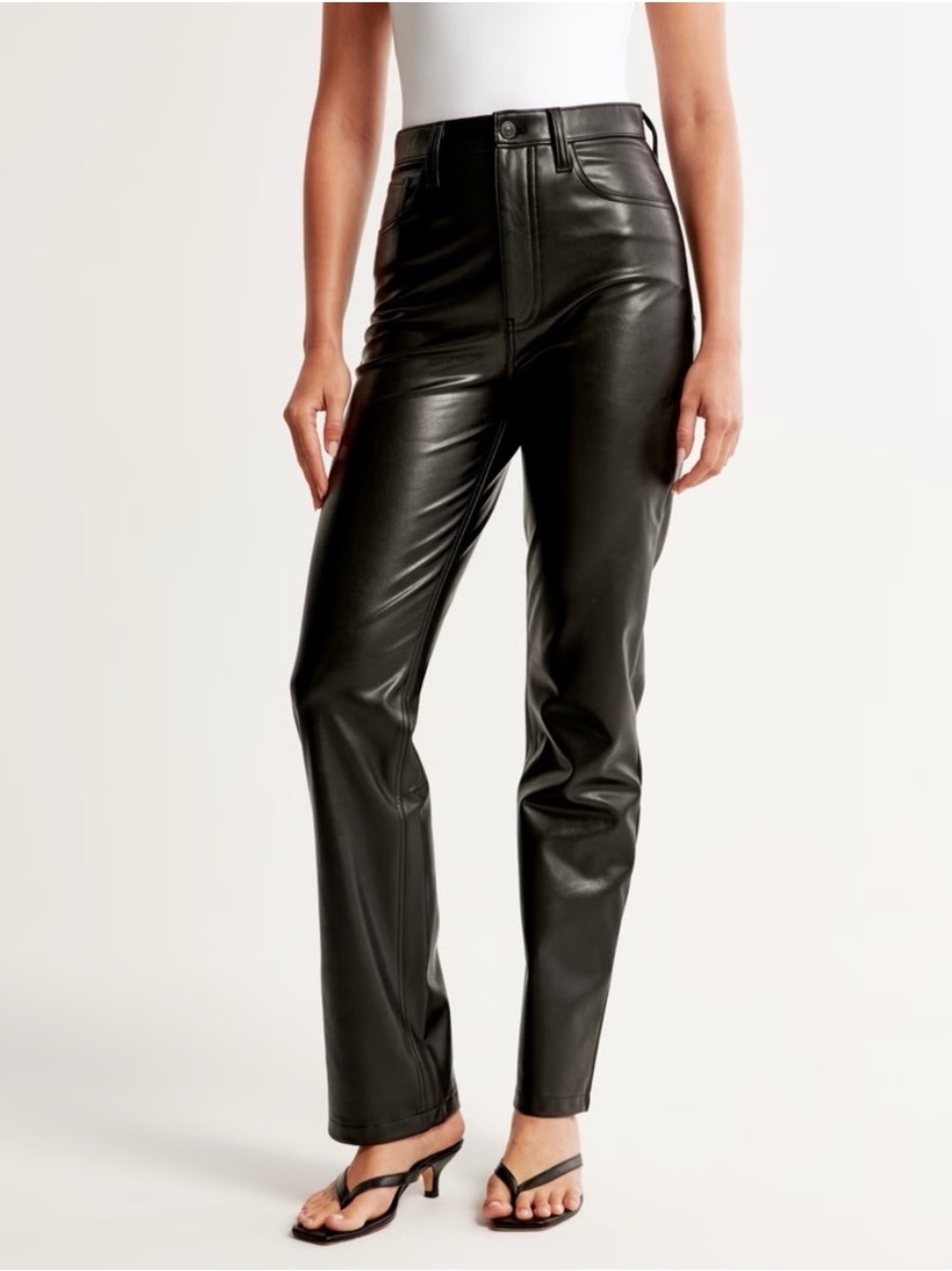 Abercrombie & Fitch The ‘90s Straight Ultra High Rise Faux Leather Pants Size 27